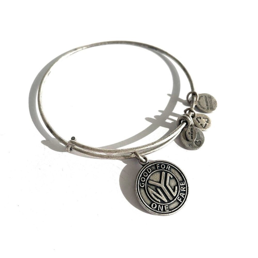 ALEX AND ANI  NYC Subway Silver Bangle Bracelet